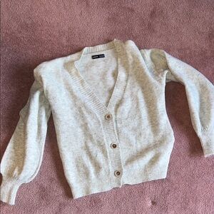 SHEIN Light Gray Buttoned Cardigan